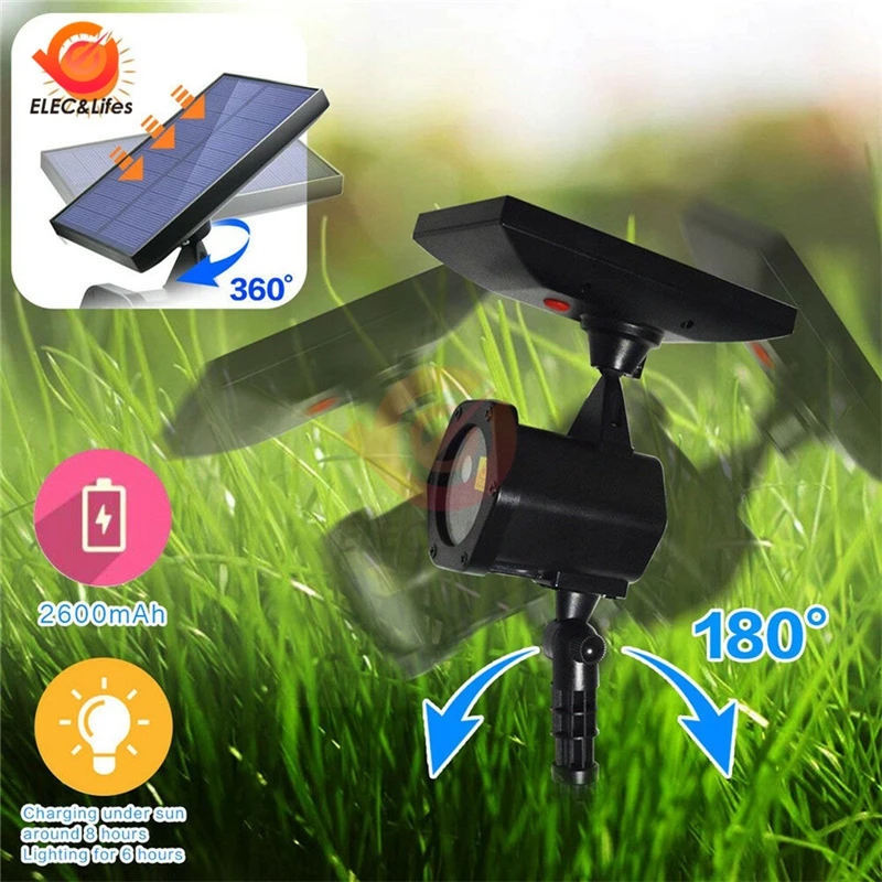 Outdoor LED Waterproof Laser Projector Solar Light Moving Star Lawn Lamp Home Garden Party Christmas Lights USB Charging