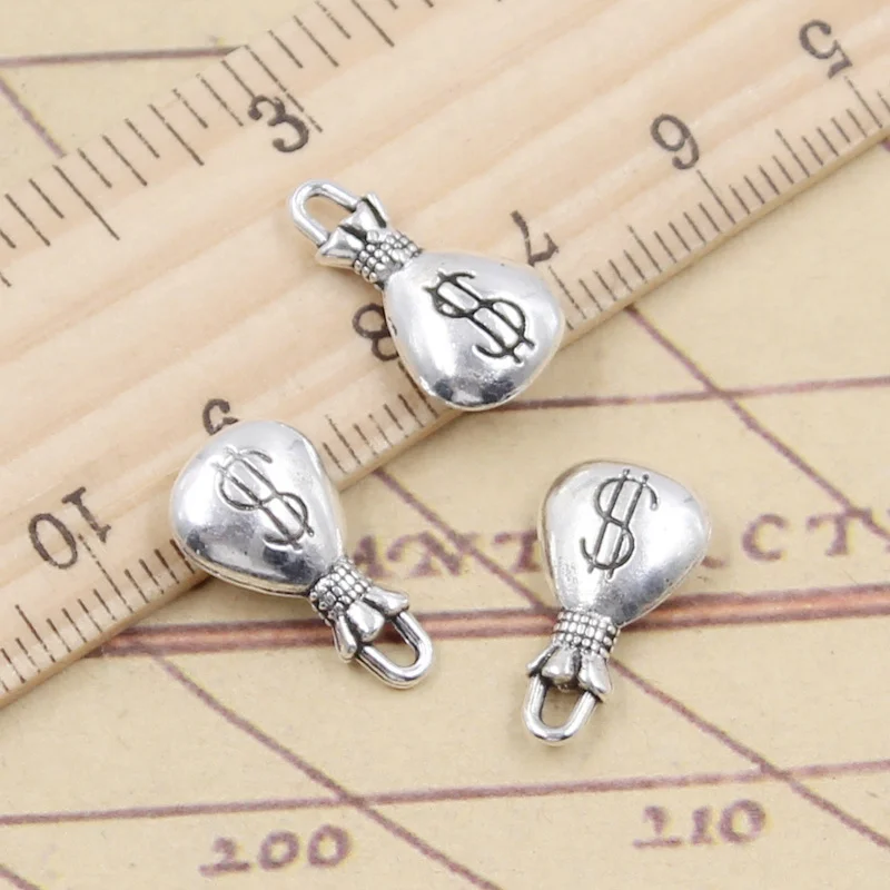 20 sztuk Charms portfel portfel pieniądze 17x9mm tybetański srebrny kolor wisiorki antyczna biżuteria Making DIY Handmade Craft