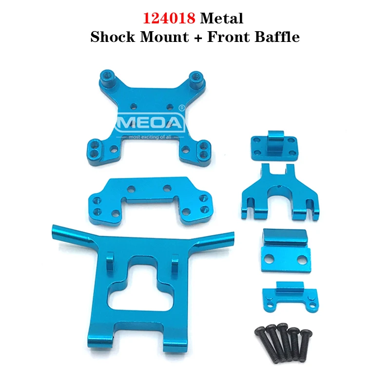 Wltoys 124018 124019 RC Auto 1:12 Blau Alle Upgrade Metall Ersatzteile 4WD Arm/Stab/Lenkbecher/Differentialgetriebe/Schraubensatz/Getriebe