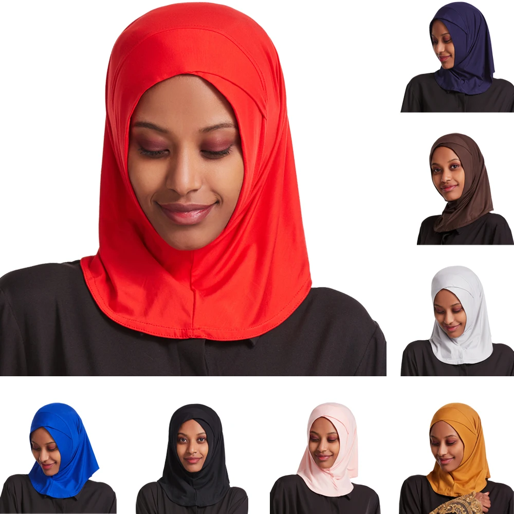 

Muslim Women One Piece Amira Instant Hijab Headscarf Full Cover Prayer Inner Cap Ninja Islam Shawl Niqab Headwrap Turban Ramadan