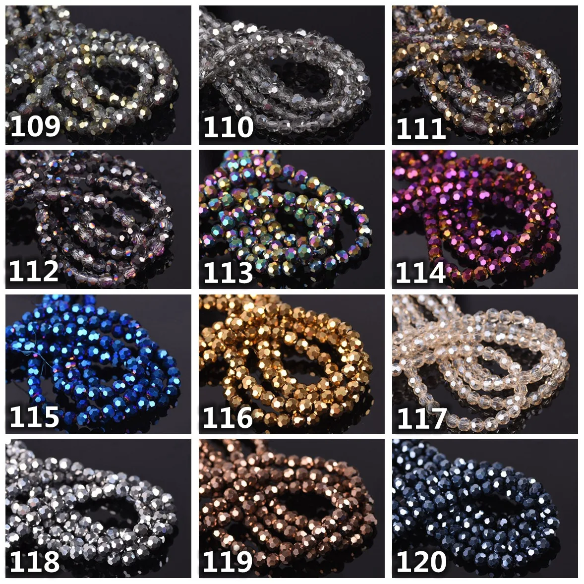 3mm 4mm 6mm 8mm Round Shape 32 Facets Cut Ball Plated Colors Faceted Crystal Glass Loose Spacer Beads Lot For Jewelry Making DIY