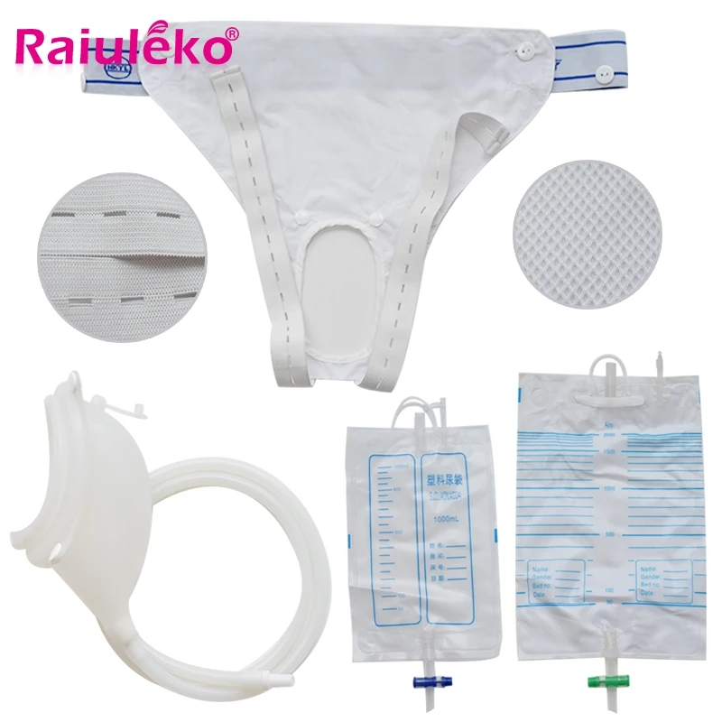 Urine Collector Bags Hypo-allergenic Silicone Man Woman Older Urinal Bags +Catheter Bags Adults Bedridden Incontinence Toilet