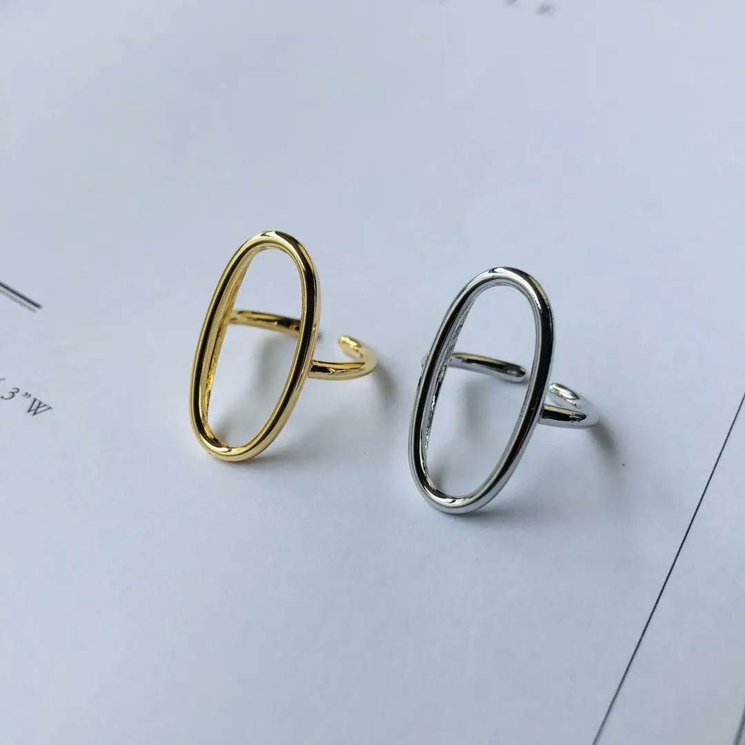  Simple Circle O Open Adjustable Size Rings For Women Wedding Engagement Party Gifts