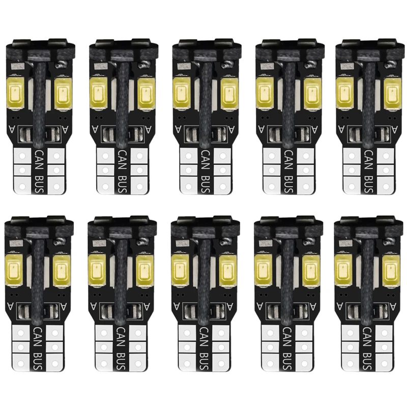 

10PCS T10 W5w Lamp Bulbs Instrument Parking Light Wedge Auto License Plate Light Turn Side