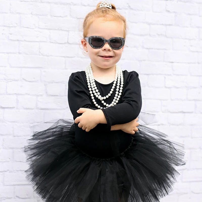 Little Black Tutu Skirts for Baby Girls Short & Sweet Style Baby Birthday Tutu Black Tulle Cosplay Dance Party Tutu Skirts