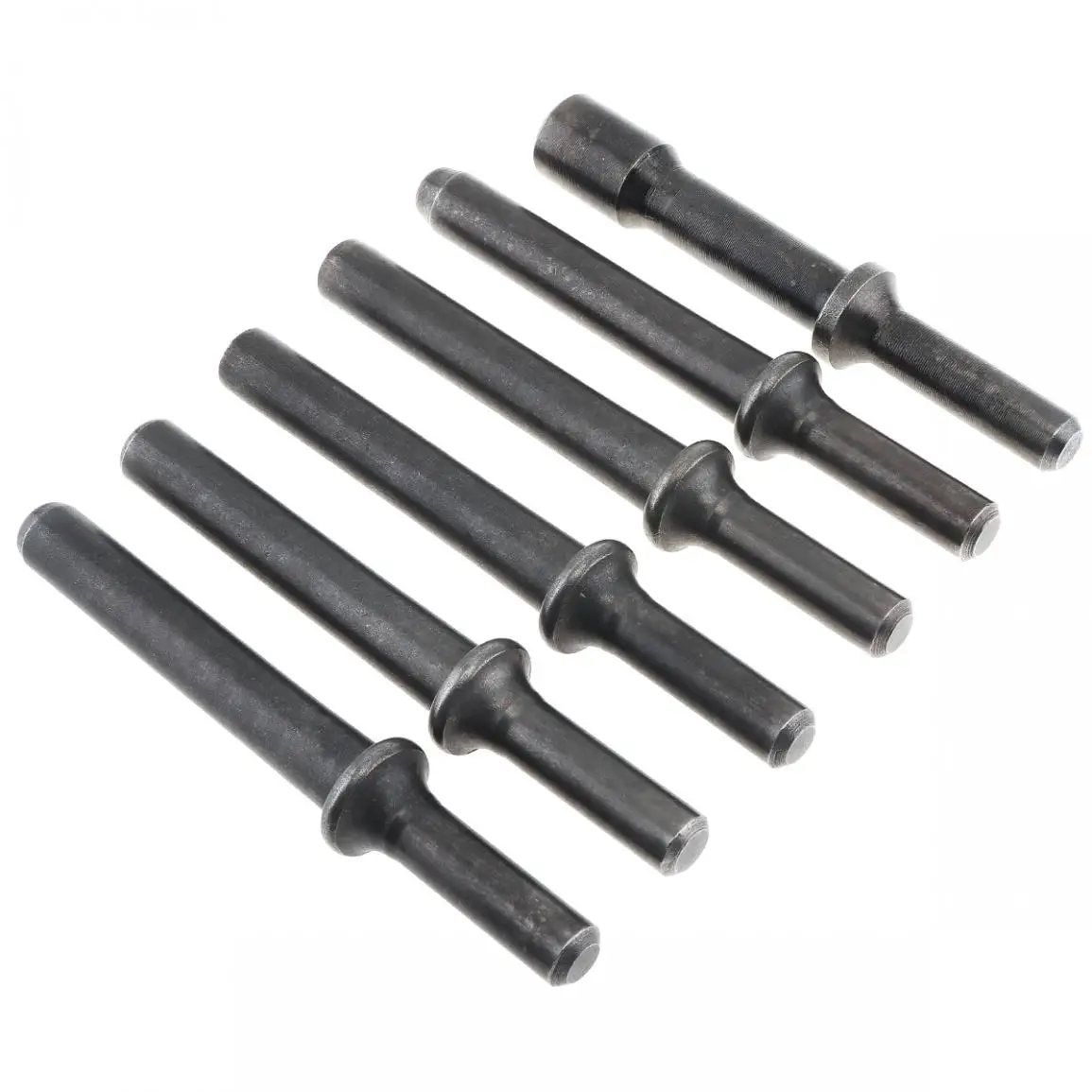 6pcs/set Hard 45# Steel Solid Air Rivet Gun Impact Head Pneumatic Tool Accessories for Drilling Rusting Removal