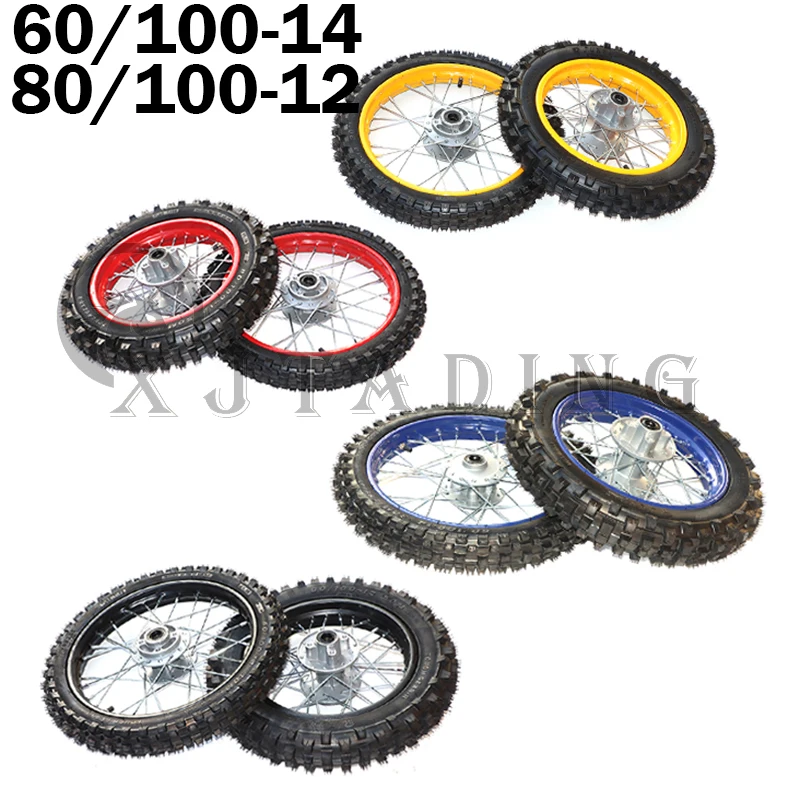 

12mm Front Tire 60/100-14( 1.4*14) & 12mm Rear Tire 80/100-12(1.85*12) for CRF50 APOLLO 110 Kayo Chinese Dirt Pit Bike