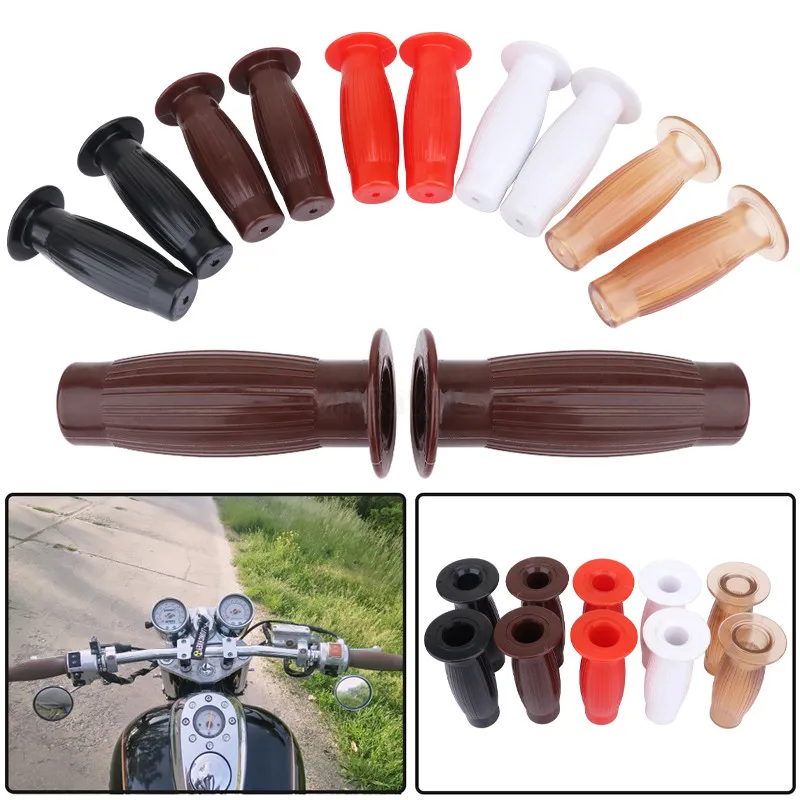 

7/8" Motorcycle Black White Red Brown Vintage Retro Rubber Coke Bottle Handlebar Grip For Harley Honda Suzuki Yamaha Kawasaki