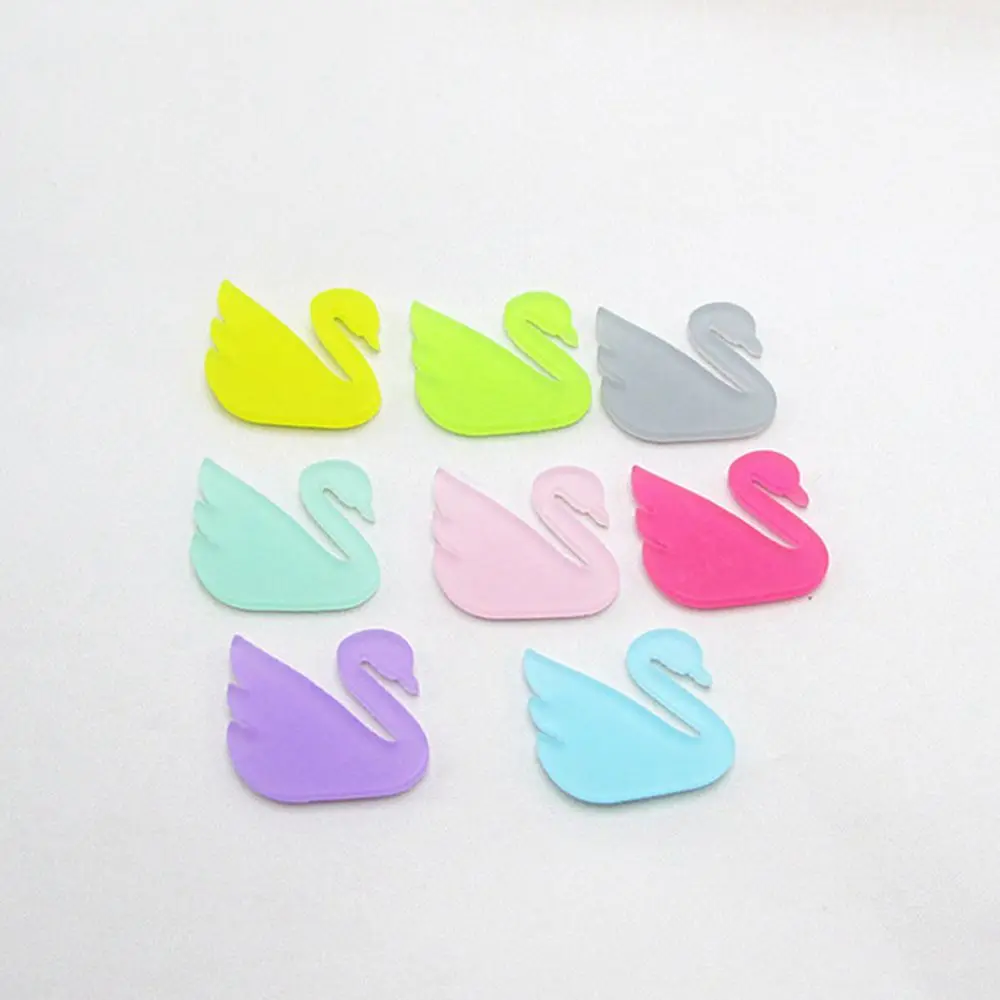 100pcs/lot candy color frosted acrylic swan padded applique Crafts for headwear hairbands DIY accessories