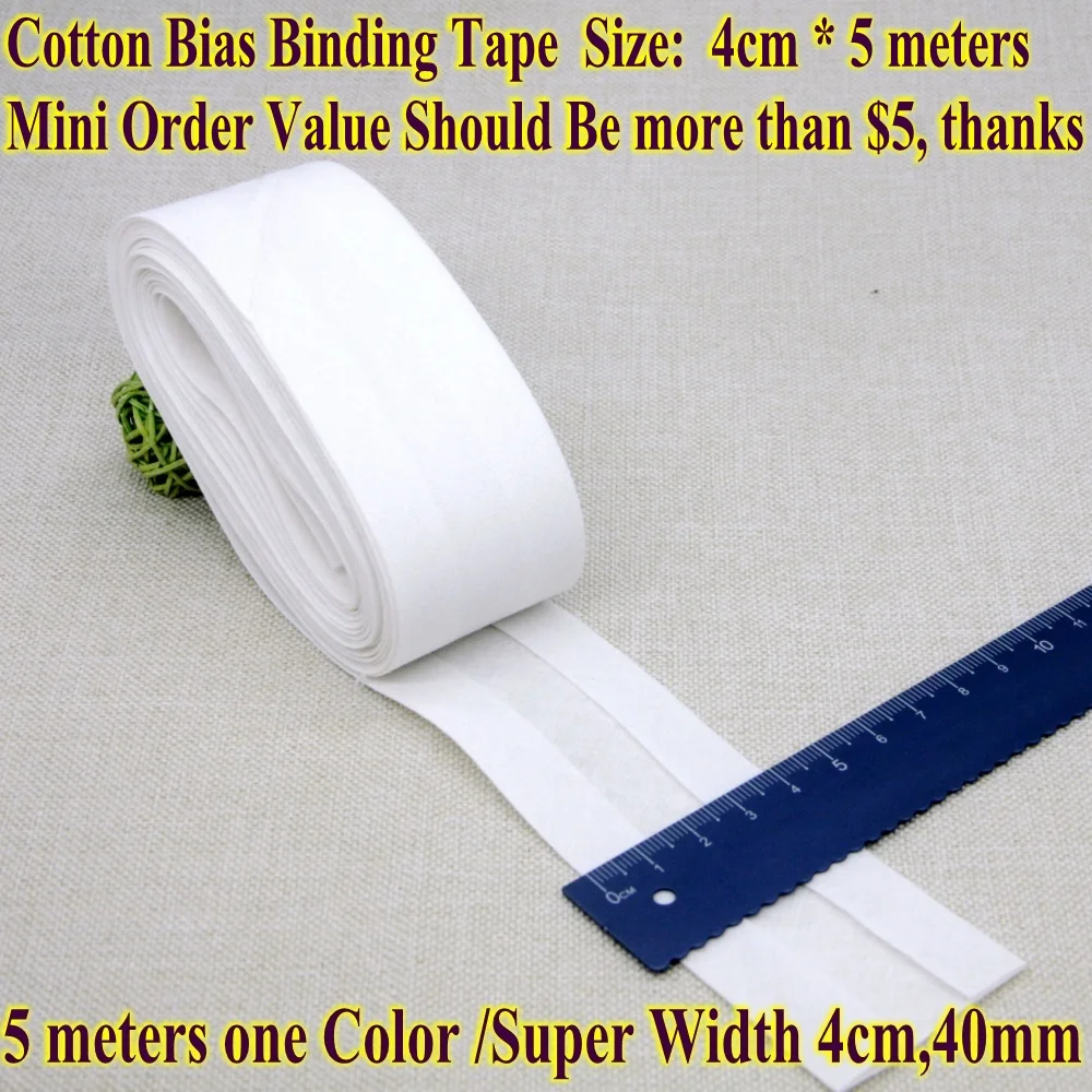 Cotton Bias Binding Tape Size 4cm 40mm 5 meters Super wide Fold Tape DIY handmade sewing material cloth tape ribbon