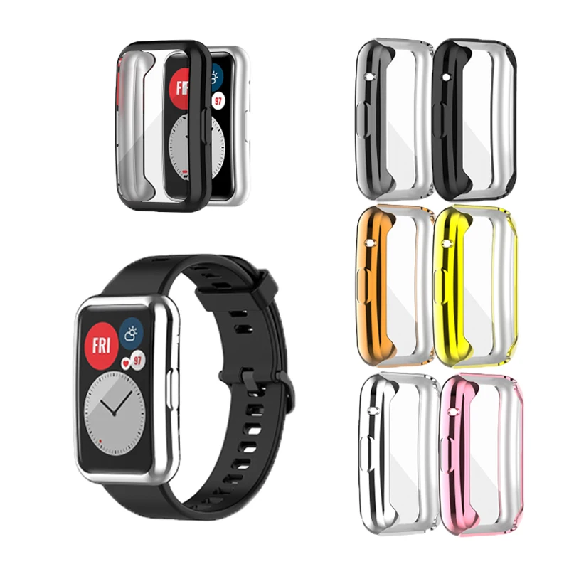 TPUหน้าจอป้องกันกรณีกรอบสำหรับHuawei WatchกันชนกรณีSmartwatchอุปกรณ์เสริม