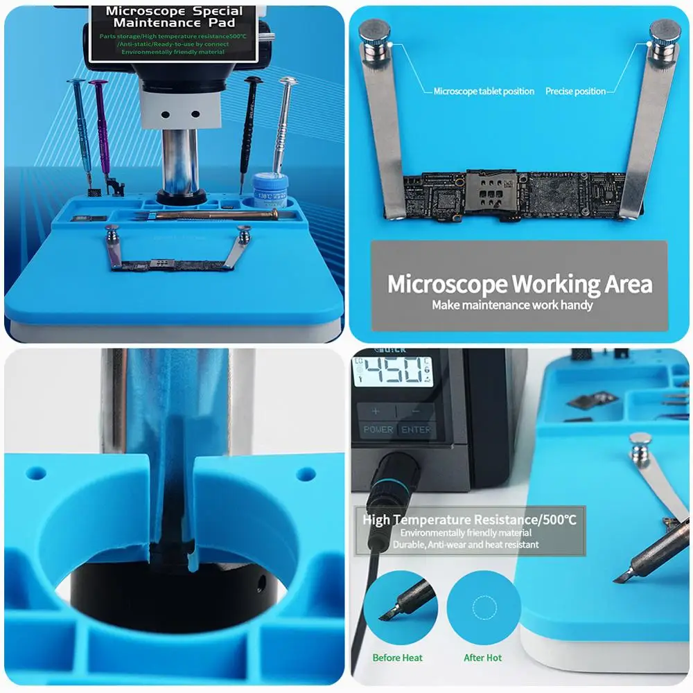 Alfombrilla de escritorio para microscopio B1, plataforma de mantenimiento de almohadilla de silicona con aislamiento térmico, herramienta de Estación de Reparación de soldadura BGA