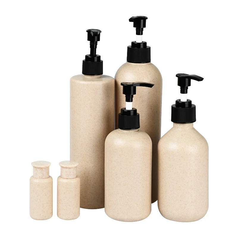 Eco 100/250/400/500ML Lotion Pump Bottle Biodegradable Cosmetic Container Refillable Shampoo Shower Gel Facial Cleanser Bottle