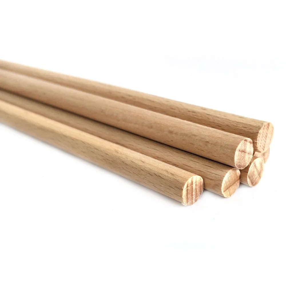 5pcs 30cm Long 5mm-50mm DIY Wooden Round Dowel Rods Pole Stick For DIY Arts Crafts Home Decoration Tool