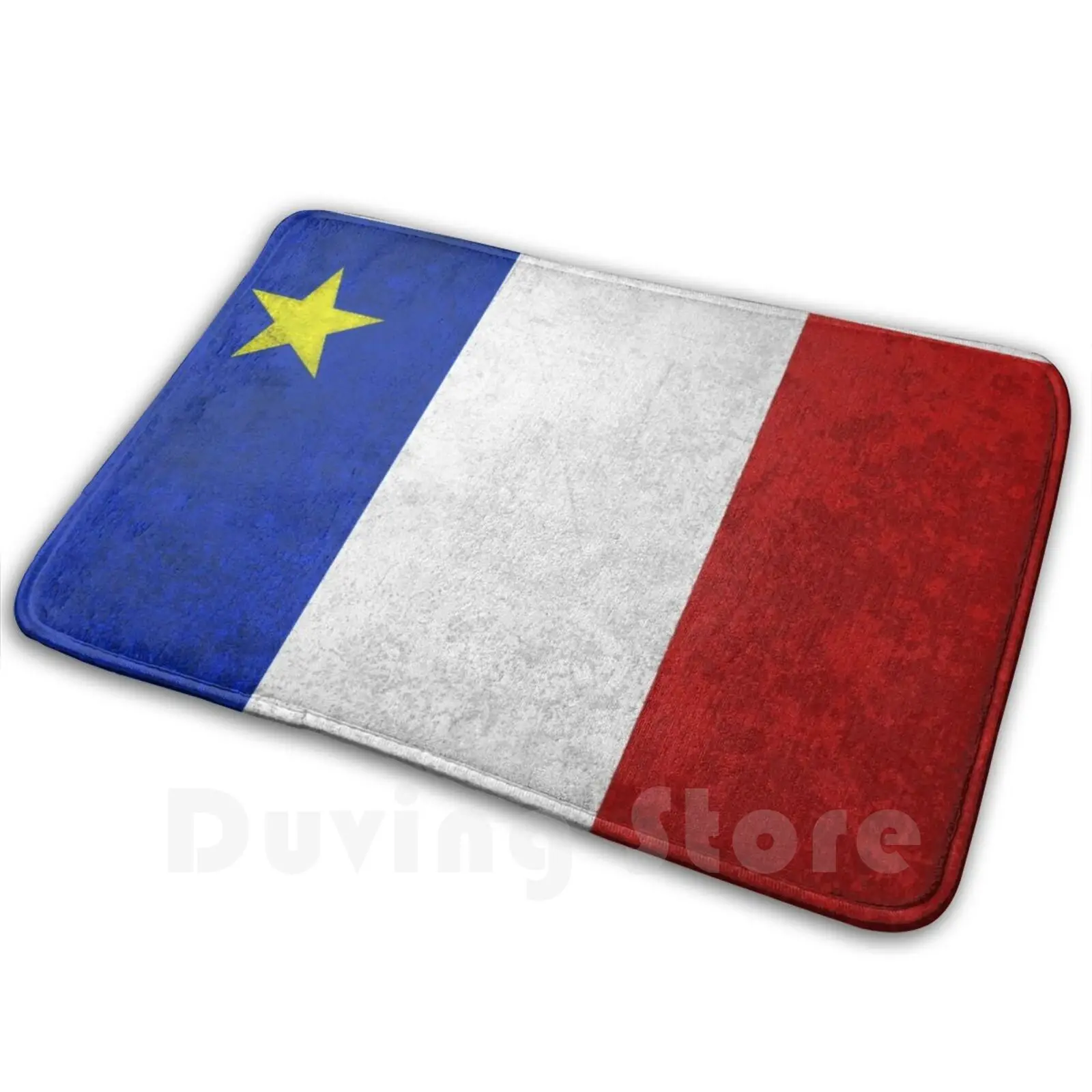 Flag Of Acadia Distressed Grunge Carpet Mat Rug Cushion Soft Non-Slip Vive Lacadie Flag Of Acadia Acadian Flag Drapeau