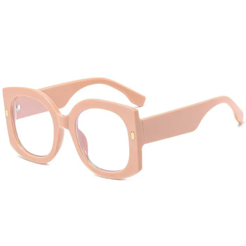 Vintage Oversized Round Reading Glasses Women Anti Blue Light Nude Pink Female Eyeglasses Frame UV400 Presbyopia +1.0 +2.5 +6.0