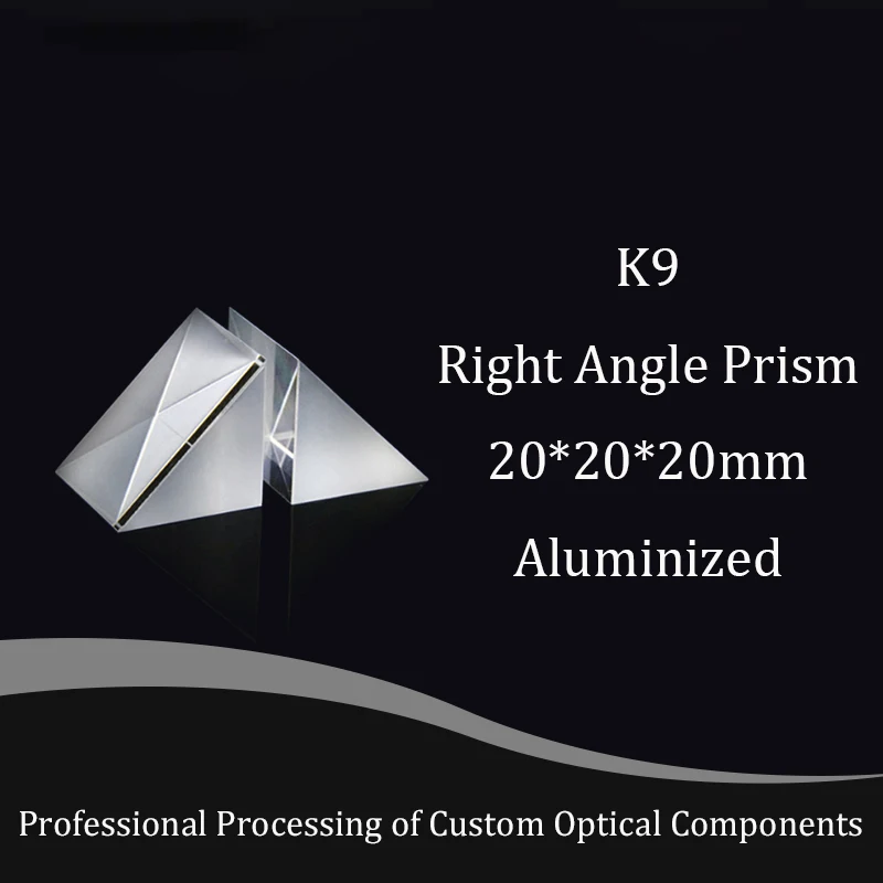 Right Angle Prism Optical H-K9L Glas  Prisms 20x20x20mm External Reaction Prisms Aluminized Mirror Reflective Surface Experiment