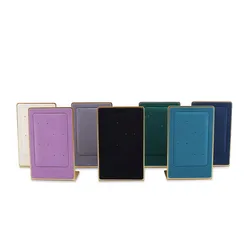Fashion Earring Display Stand Jewelry Display Organizer Tray Metal Microfiber Earring Holder