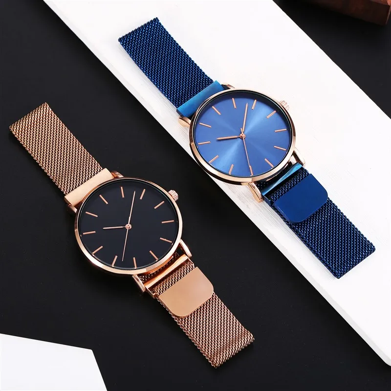 Montre magnétique milanaise pour hommes et garçons, mince, simple, minimaliste, étudiants