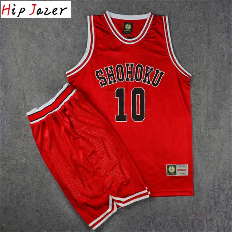 Cosplay Shohoku10#HANAMICHI 7#MIYAGI 11# Rukawa Kaede Basketball Jersey set shorts Sport Basketball Team Uniform