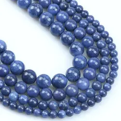 Natural Stone Blue Kyanite Stone Beads For Jewelry Making DIY Bracelet Necklace Round Loose Spacer Accessories Beads 6/8/10/12mm