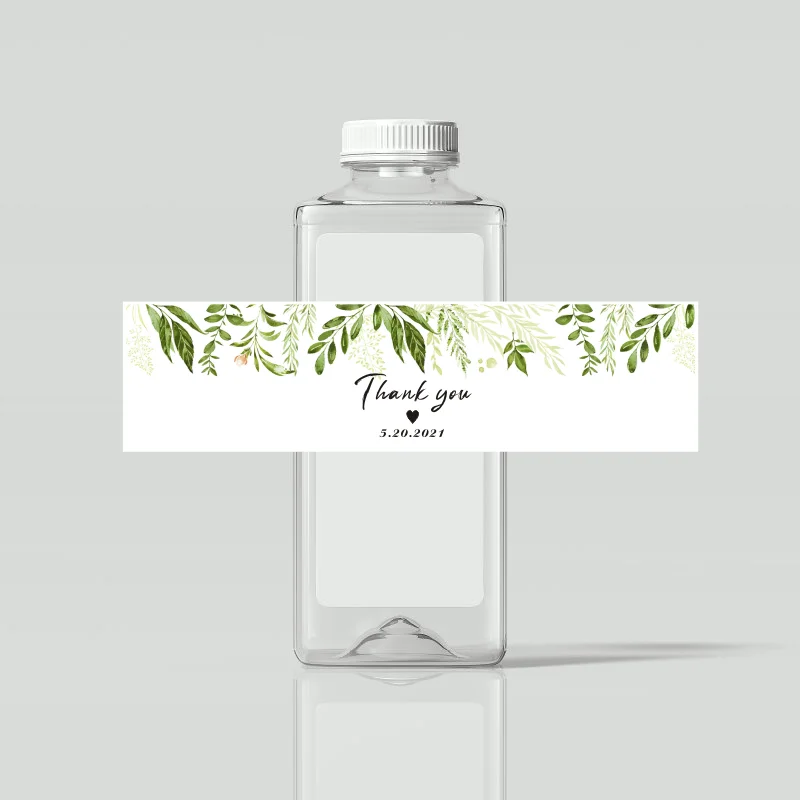 Wedding Water Bottle Label Personalized Sticker Thank You Label Customized Date Picture