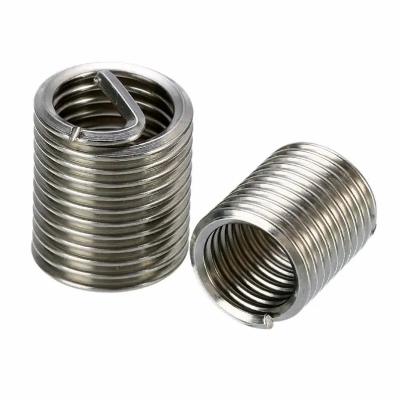 60 pz/set Kit di inserti di riparazione filettatura in acciaio inossidabile argento M3 M4 M5 M6 M8 M10 M12