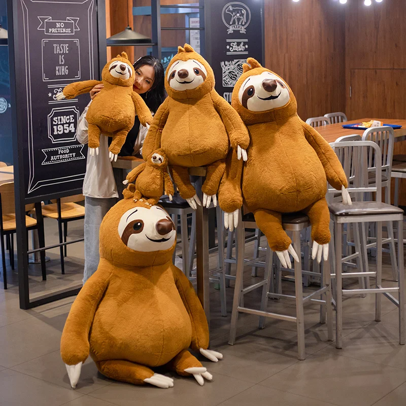 35-100CM Korea TV Backstreet Rookie Simulation Stuffed Sloth Toy Plush Sloths Soft Toy Animals Plushie Doll Pillow for Kids Gift