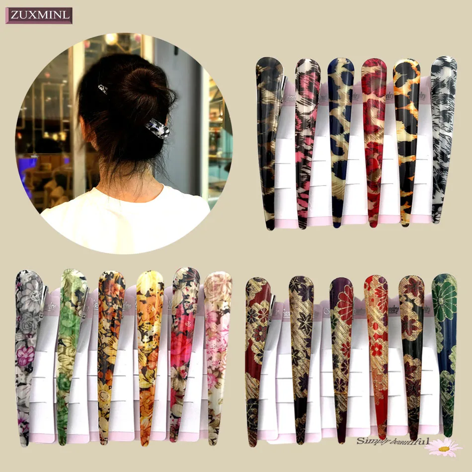 2021 1pcs Women Fashion Big Banana Hairclip Leopard Hair Claw Clip Girls Flower Hairpin Vintage Barrette Fascinator Accessories