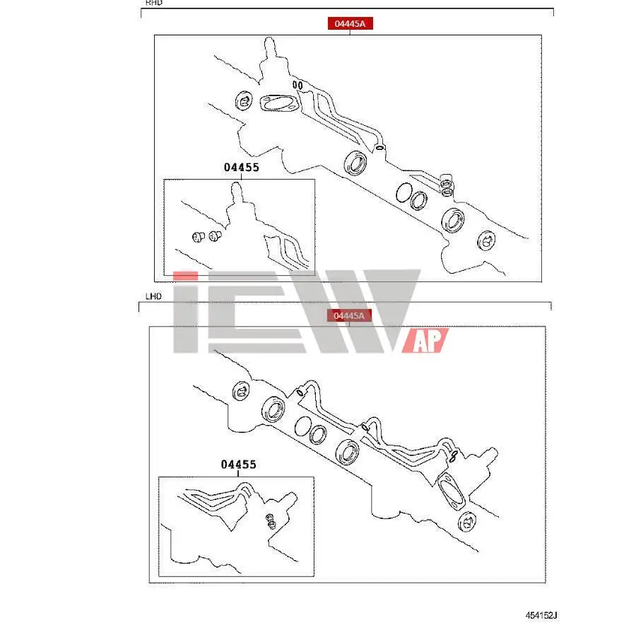 Power steering assembly repair kit gasket For Toyota FORTUNER HILUX KUN35/LAN50