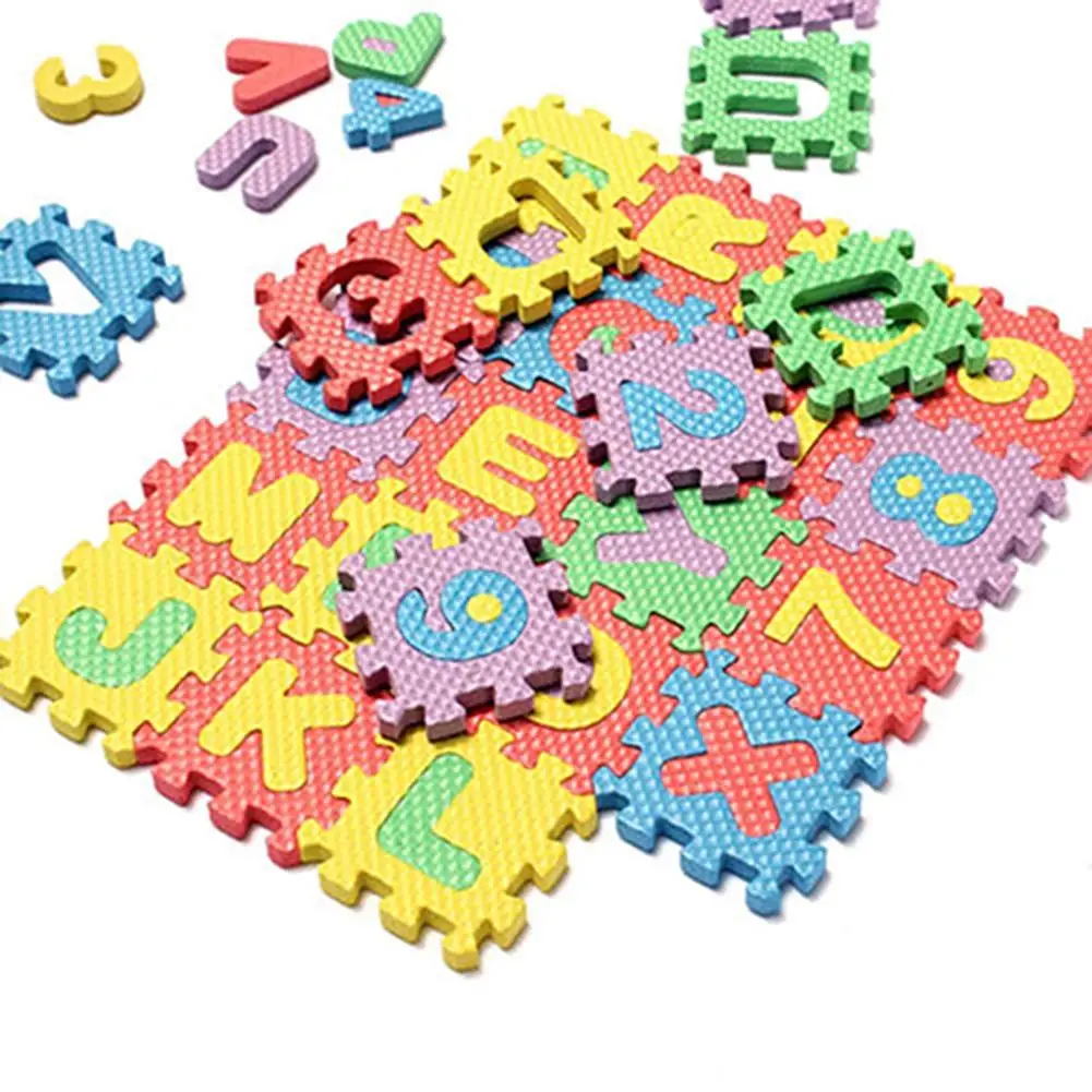 2020 Hot Sale 36pcs/set children mini EVA Foam Alphabet Letters Numbers Floor Soft Baby Mat 3D puzzle Kids Educational toys