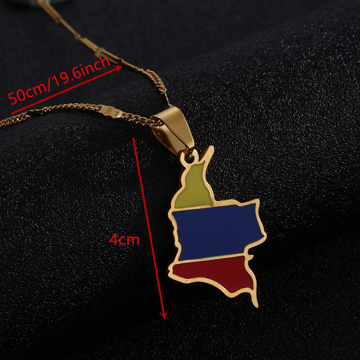 Trendy Enamel Colombia Map Pendant Necklace Women Men Jewelry Colombian Flag Map Jewelry