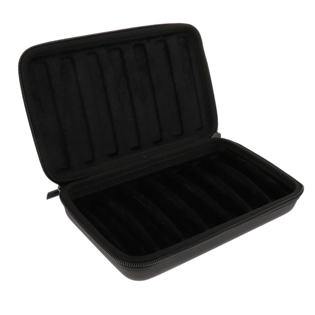 Portable 10 Holes Harmonicas Storage Case Soft Inner 230 X 140 X 37mm Black