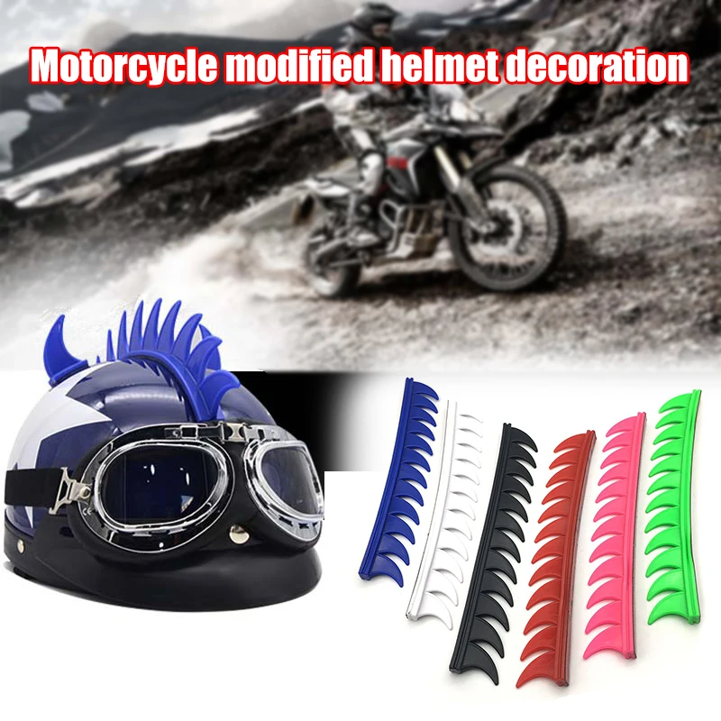 Multi Kleur Motorcycle Helmet Rubber Stickers Rubber Saw Blades Spikes Stick Strips Helmet Decoration Accessory Piece