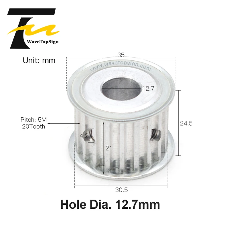 Puleggia dentata Ruota sincrona HTD 5M Puleggia dentata Foro 6-12mm Larghezza 11/16mm per macchina per incisione e taglio laser CO2 fai da te