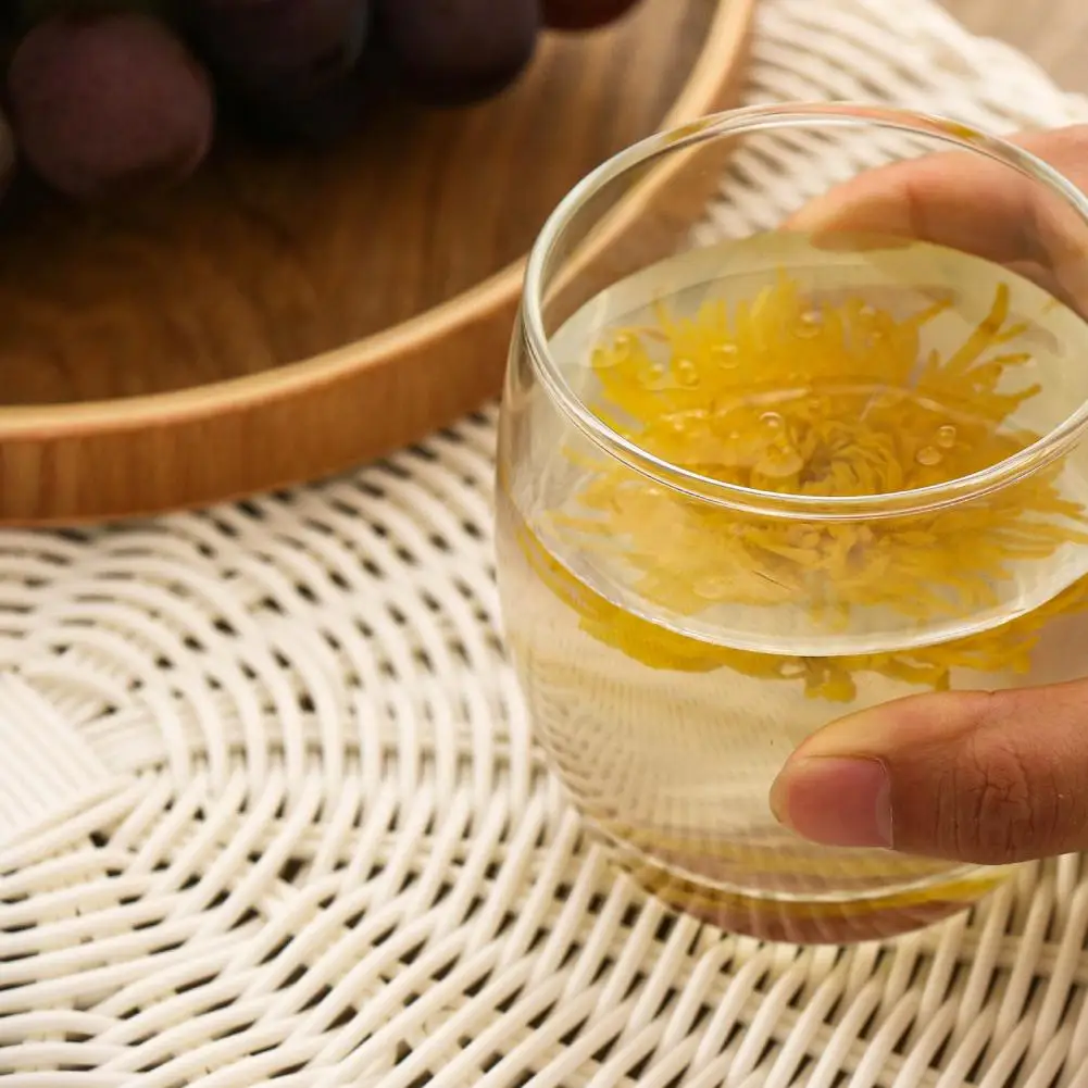 وعاء الحصير محاكاة الروطان المنسوجة المفارش جولة العزل الحراري الحصير الجدول الحصير لتناول الطعام ديكور المنزل الزفاف #3