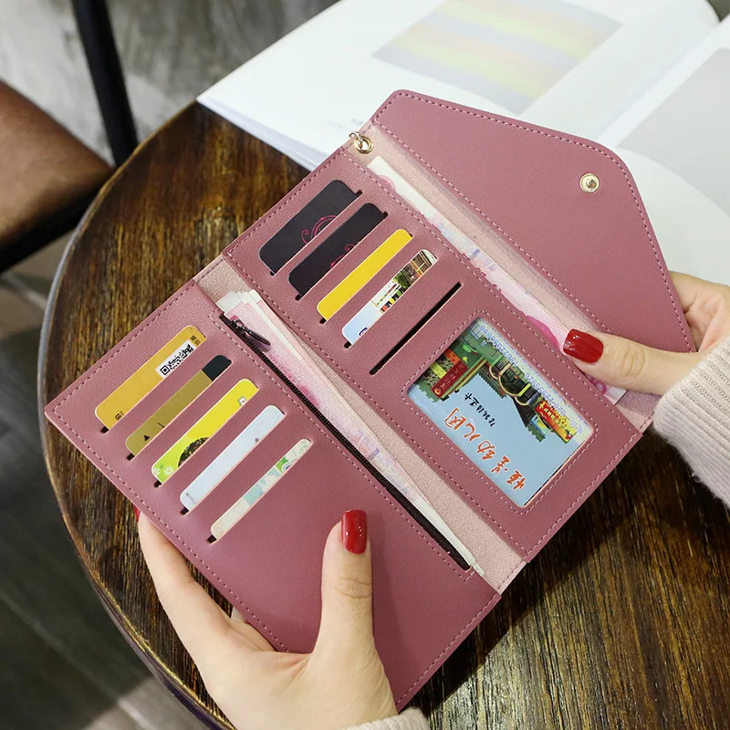 New Style Long Carrying Stylish Heart-Shaped Pendant Simple Fashion Multi-functional Embossed Leather Women's Wallet bag image 4