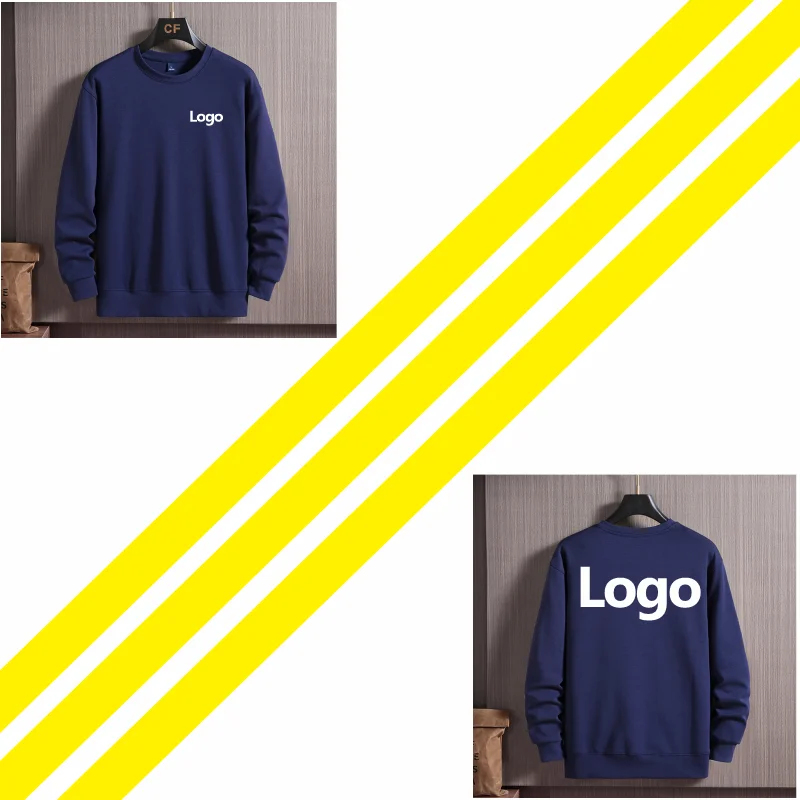 7 Colors Pure Cotton Sweater Custom Logo Print Embroidery Personal Design Brand Hoodies Men And Women Sweatershirt ONECOOL 2021