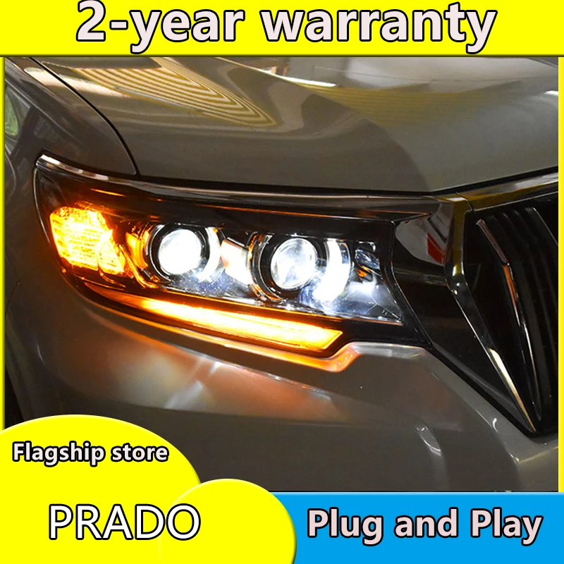 car styling For Land Cruiser Prado headlights 2017 2018 2019 h7 Bi Xenon Beam Lens Dynamic Turn Signal LED DRL