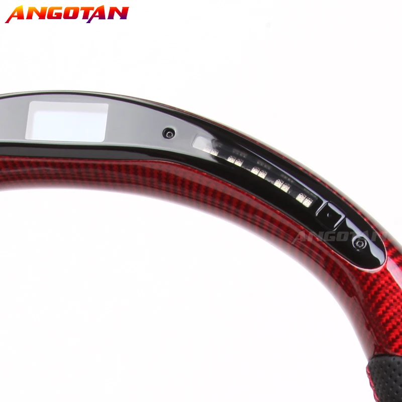 Carbon Fiber perforated leather Steering Wheel with LED display Fit For Acura TLX