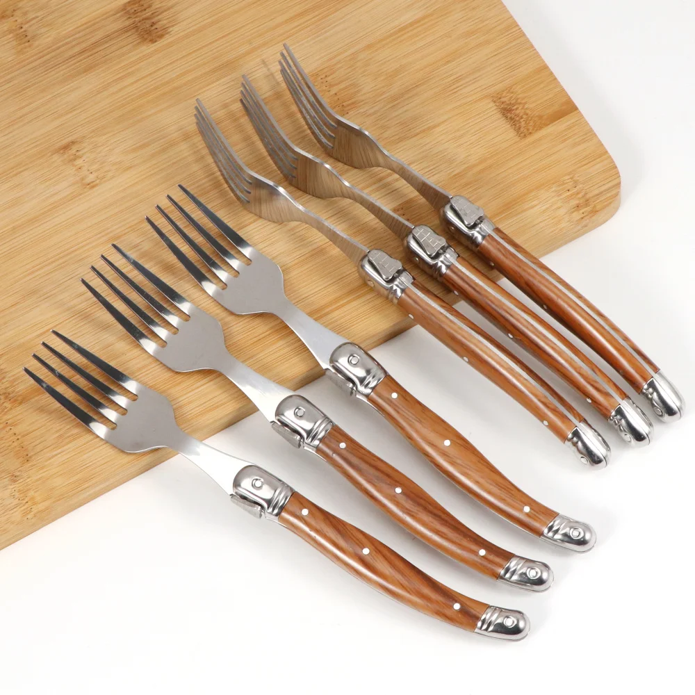 Stainless Steel Cutlery Set Plastic handle Steak Knife 3pcs Dinner Knife And 3pcs Fork Set Western Flatware Dinnerwares view 5