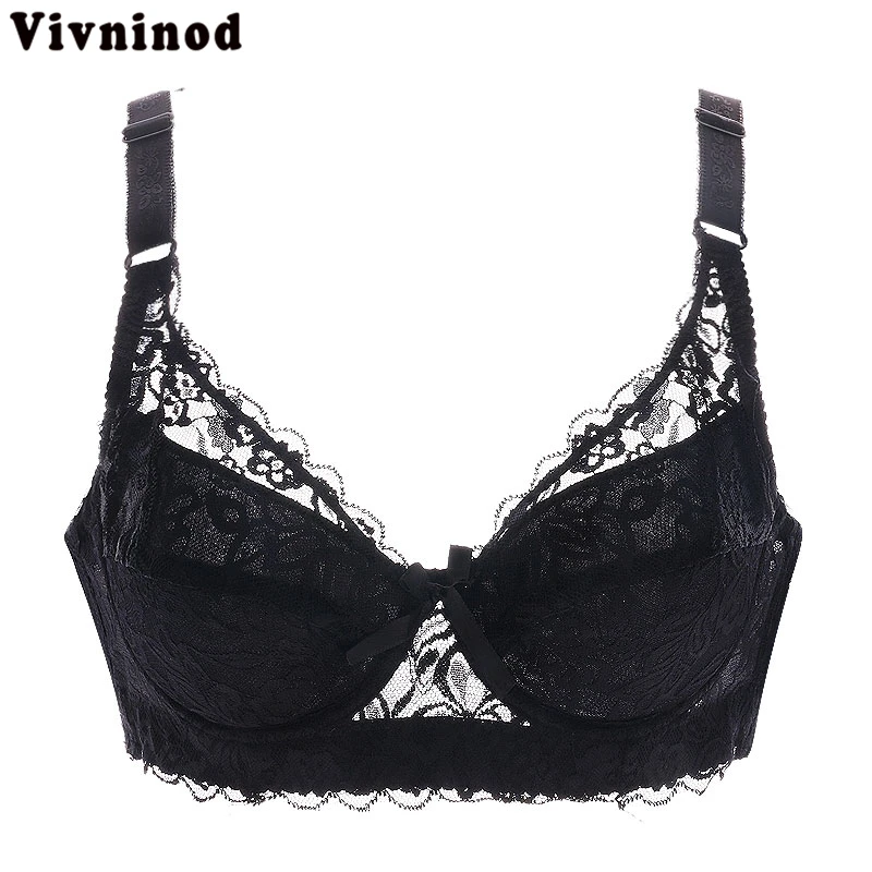 Plus size Foreign Trade Ultra-thin Lace Sexy Thin Cotton Cup Plump Big Push Up Bra Bralette Encaje Sexy Bra modis lingerie 105D#