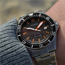 Parnis Automatic Diver Watch Waterproof 200m Metal Mechanical Men's Watches Sapphire Glass Top Brand Relogio Masculino