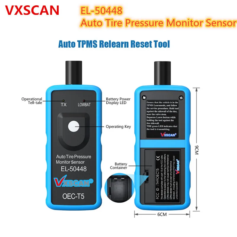 VXSCAN El-50448 El50448 Auto Tire Pressure Monitor Sensor TPMS Activation Tool OEC-T5 EL 50448 TPM Diagnostic-tool