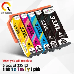 5PK 33XL Compatible ink cartridge for Epson XP-530 XP-630 XP-830 XP-635 XP-540 XP-640 XP-645 T3351 T3361 printer ink