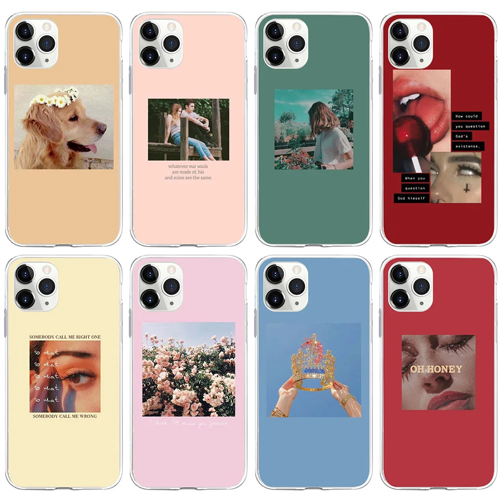 Hot Sale INS Pet Cat Flower phone case for apple iphone 7 8 Plus X XS XR MAX Soft Silicone cover for iPhone 11 12 Pro MiNi Max