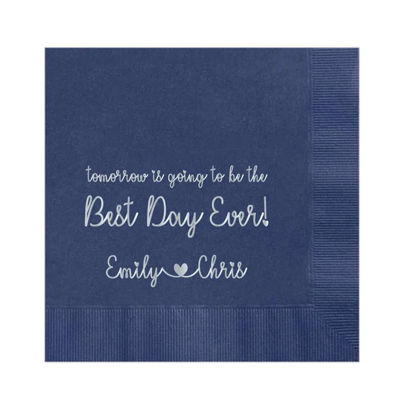 

Personalized New Home house warming Napkins Custom Ever Beverage Luncheon Dinner Guest Towel Napkins，Bridal shower