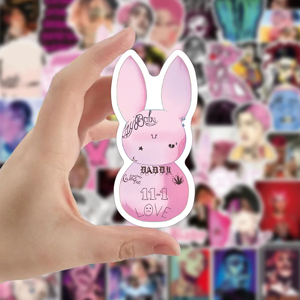 10/50Pcs Lil Peep Rapper Stickers For Laptop Luggage Motorcycle Suitcase Skateboard Phone PVC Decals DIY Gift