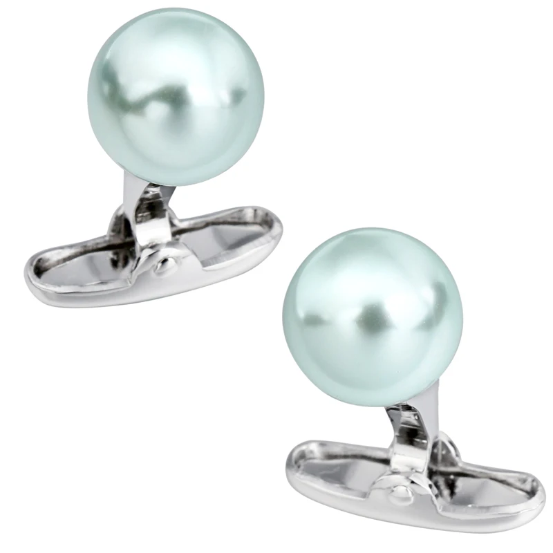 HAWSON Elegance Pearl Cufflinks for Men Fashion French Shirt Accessories Cuff Buttons High Quality With Box