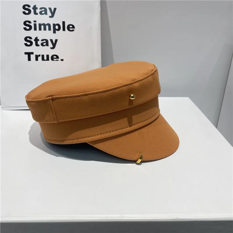 New Arrival Spring Summer Caps with Earrings  Women Newsboy Cap Letter Military Cap Visor